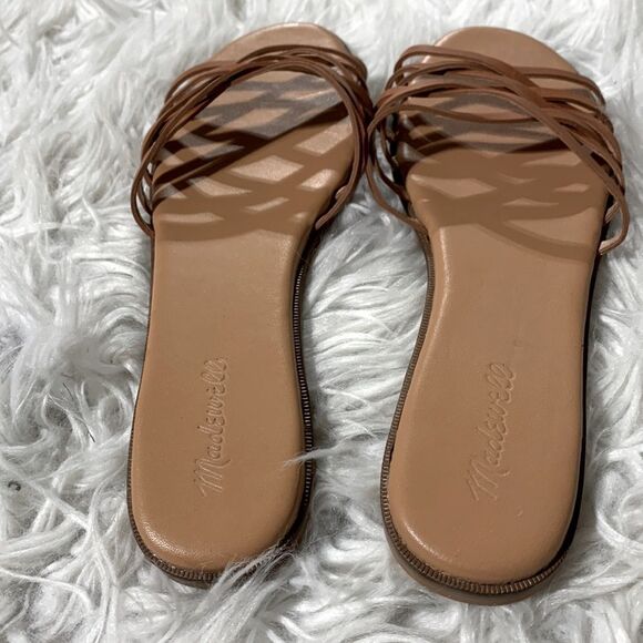 MADEWELL The Tracie Crisscross Slide Sandal leather tan NWOT women’s size 9.5 - Picture 3 of 9